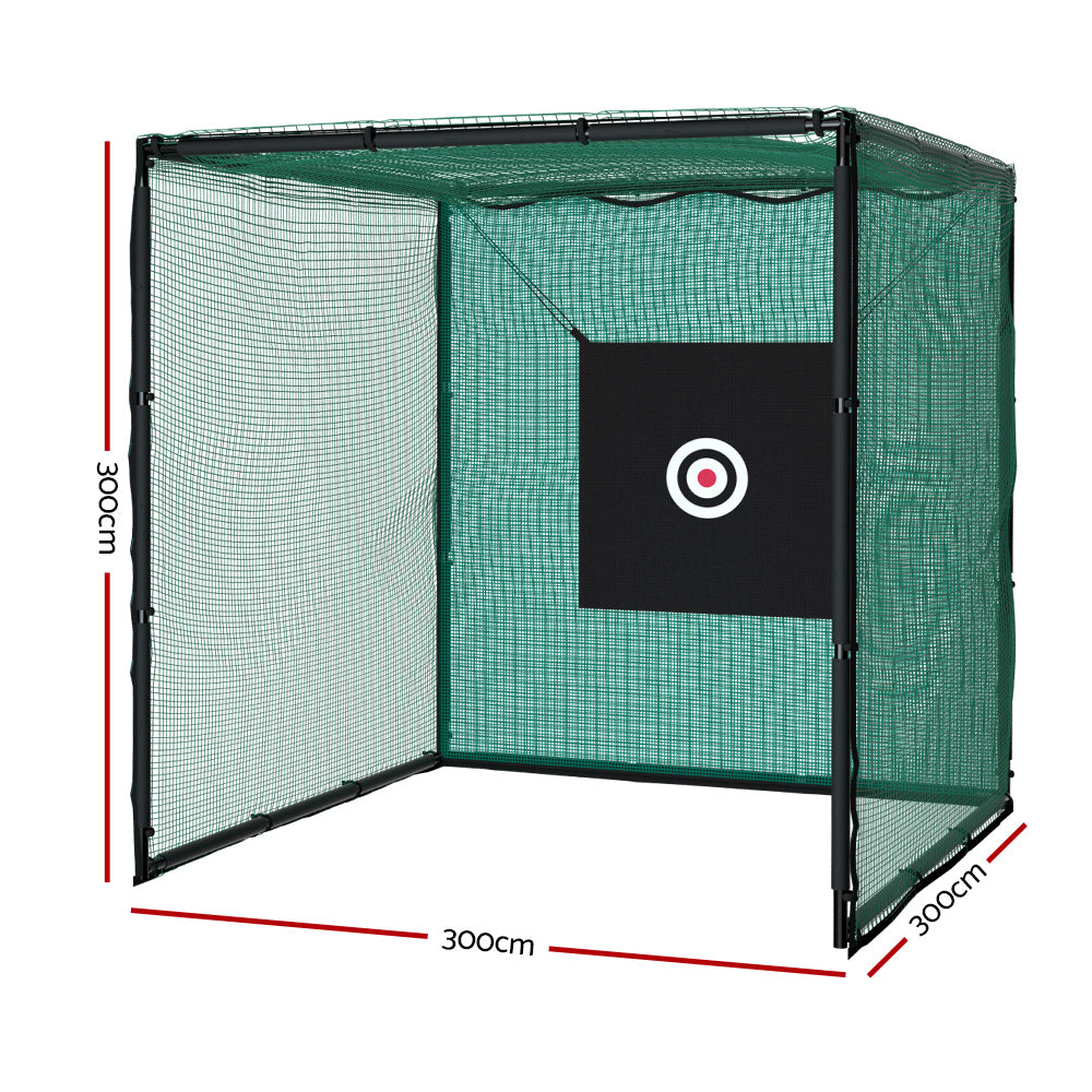 Everfit 3m Golf Practice Net Hitting Cage with Steel Frame Baseball Training-1