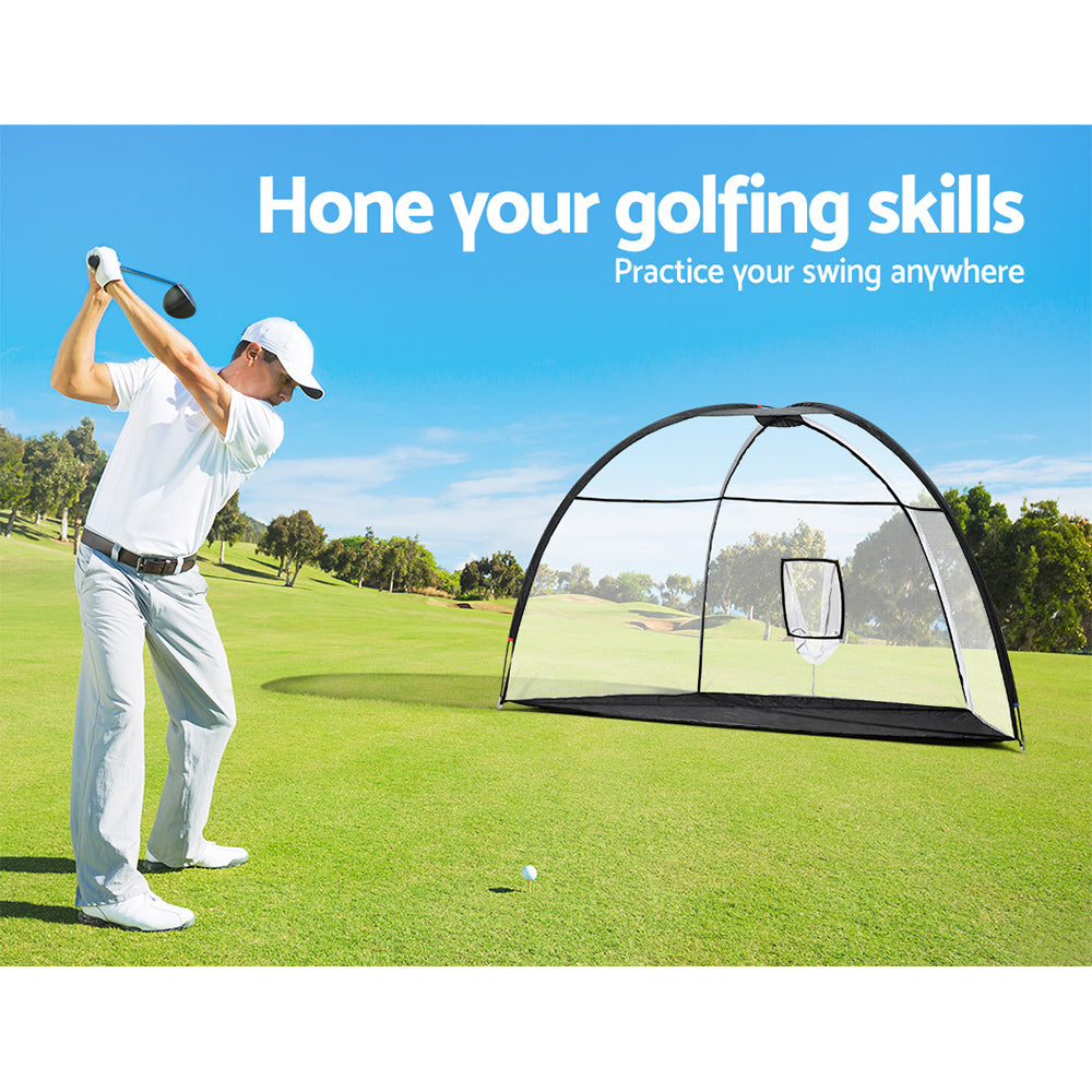 Everfit 3.5m Golf Practice Net Portable Training Aid Driving Target Tent Black-5