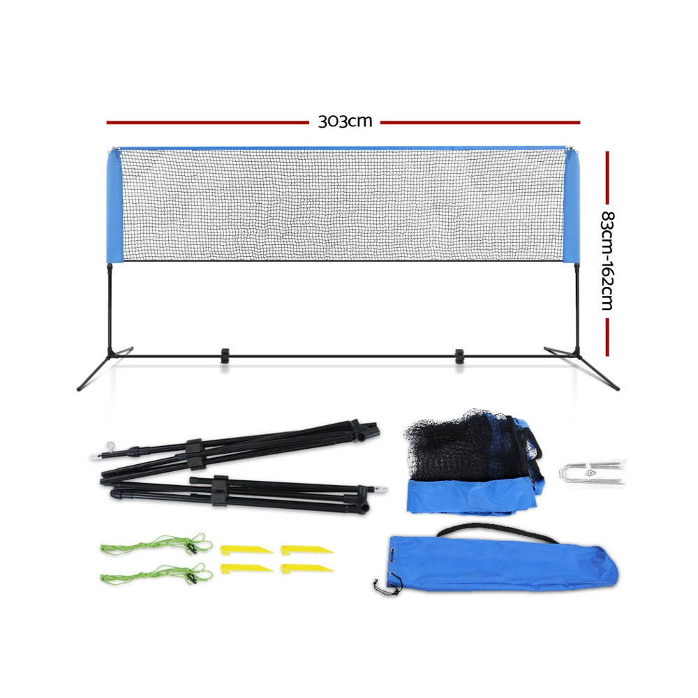 Everfit 3m Badminton Tennis Net Portable Volleyball Kit Adjustable Height-1