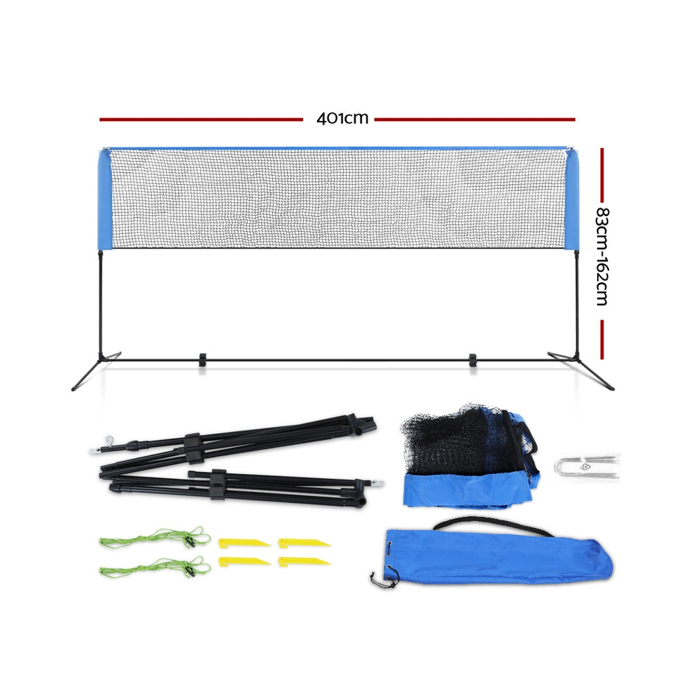 Everfit 4m Badminton Tennis Net Portable Volleyball Kit Adjustable Height-1