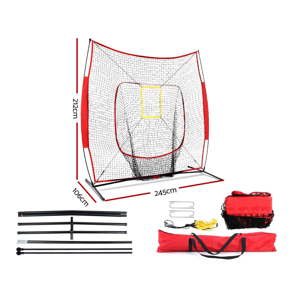 Everfit 7ft Baseball Net Pitching Kit with Stand Softball Training Aid Sports-1