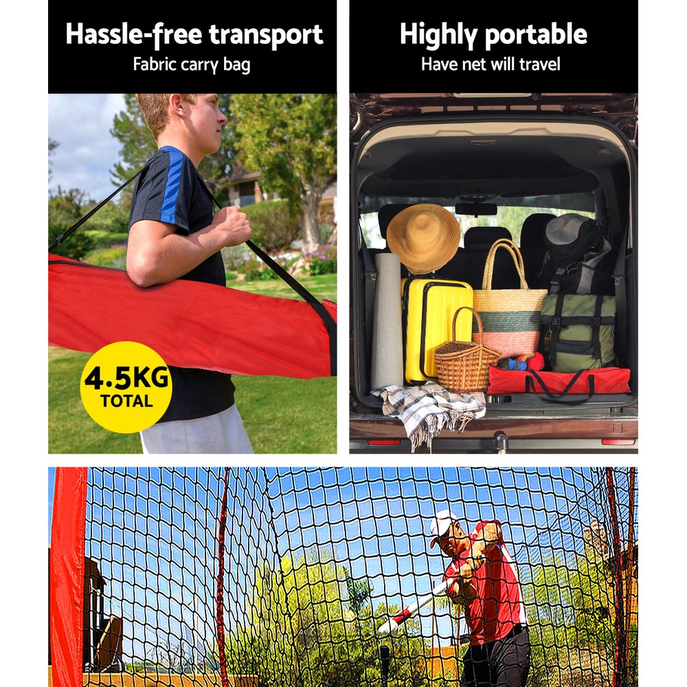 Everfit 7ft Baseball Net Pitching Kit with Stand Softball Training Aid Sports-4