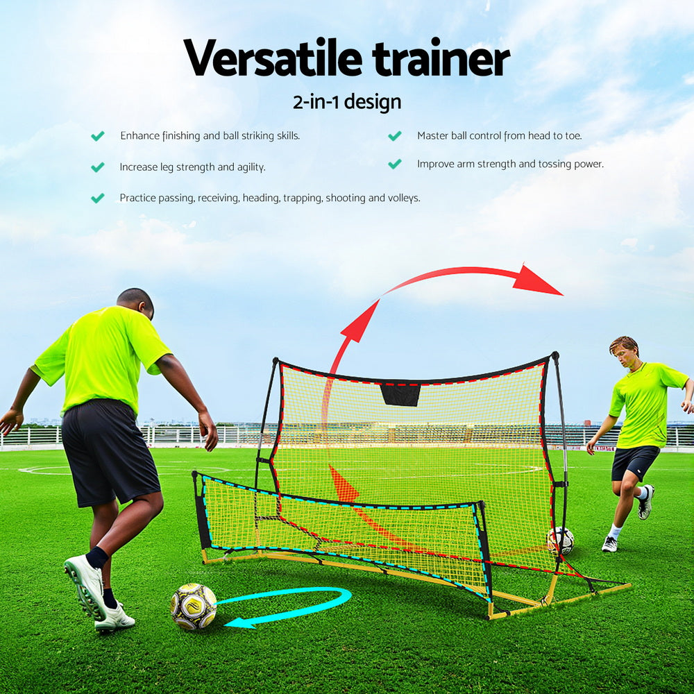 Everfit 2.1m Football Soccer Net Portable Goal Net Rebounder Sports Training Yellow-3