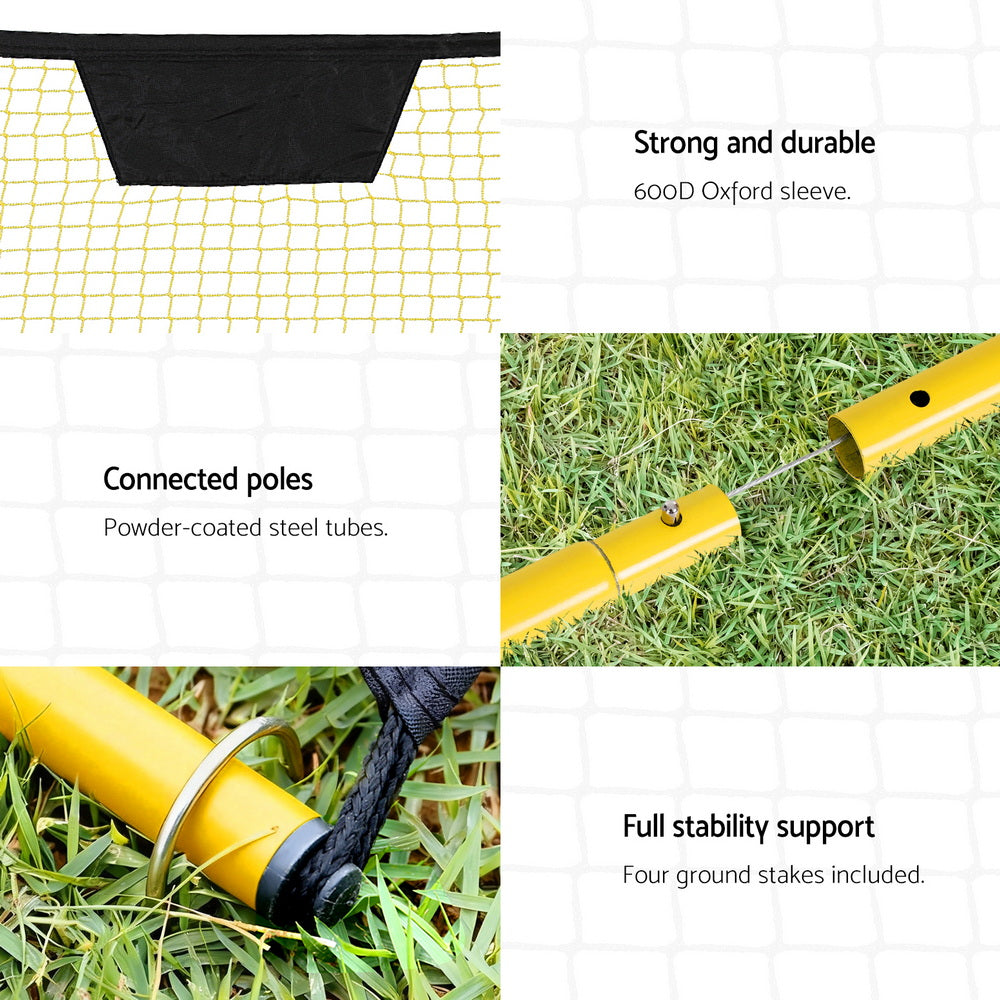 Everfit 2.1m Football Soccer Net Portable Goal Net Rebounder Sports Training Yellow-5