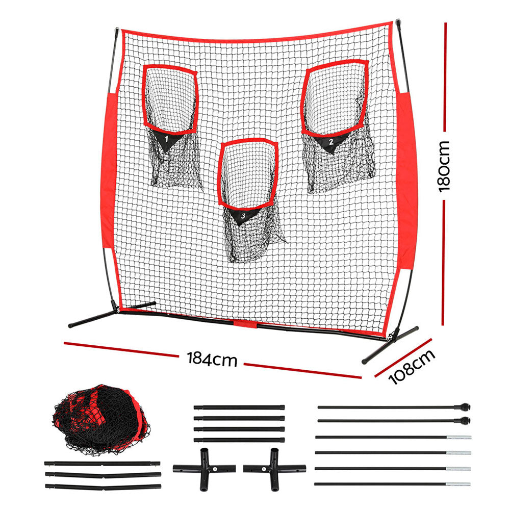 Everfit 1.8m Football Soccer Net Portable Goal Net Training 3 Target Zone-1