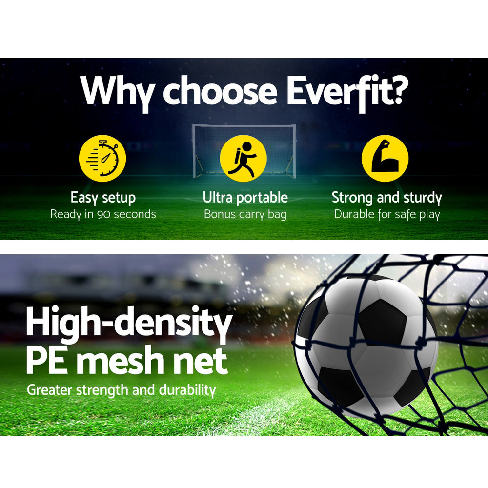 Everfit 2.4m Football Soccer Net Portable Goal Net Rebounder Sports Training-2