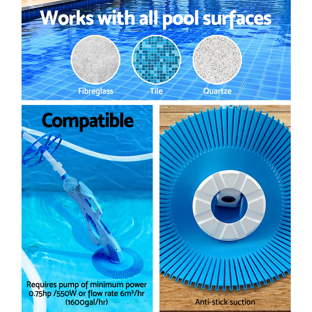 Swimming Pool Cleaner Automatic Vacuum Floor Climb Wall Suction Ground 10M Hose-5