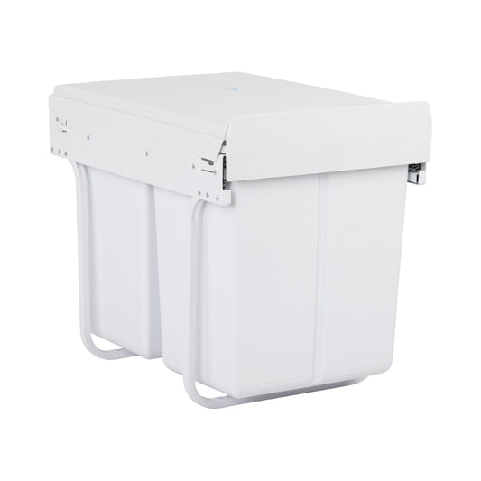 Cefito Pull Out Bin Kitchen Double Basket 2X20L White-0