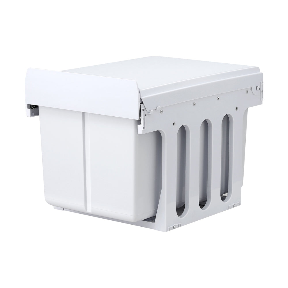 Cefito Pull Out Bin Kitchen Triple Slide Garbage Rubbish Bins Basket White 31L-2