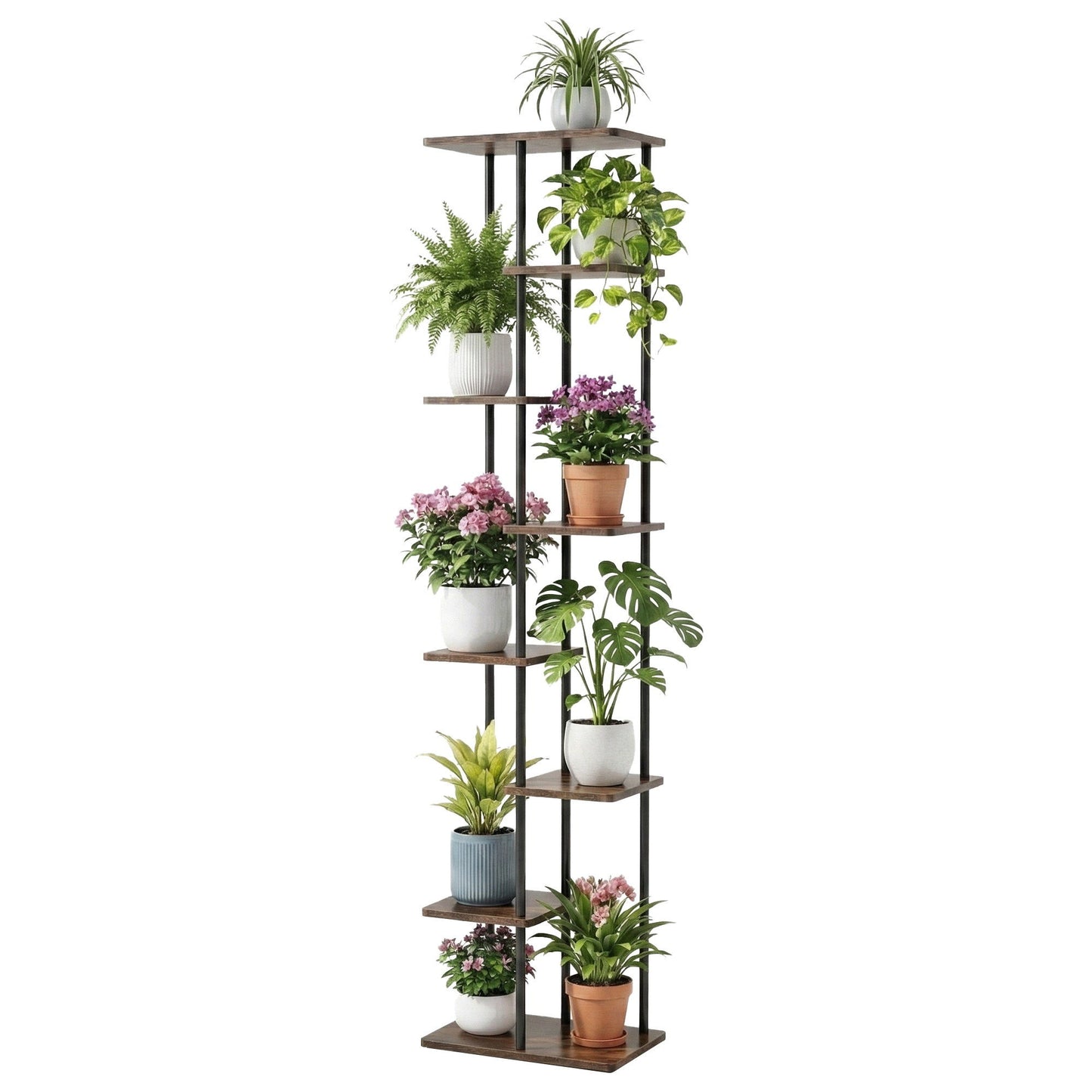 Artiss 8 Tiers Plant Stand Metal Flower Pots Shelf Indoor Outdoor Garden Home-1