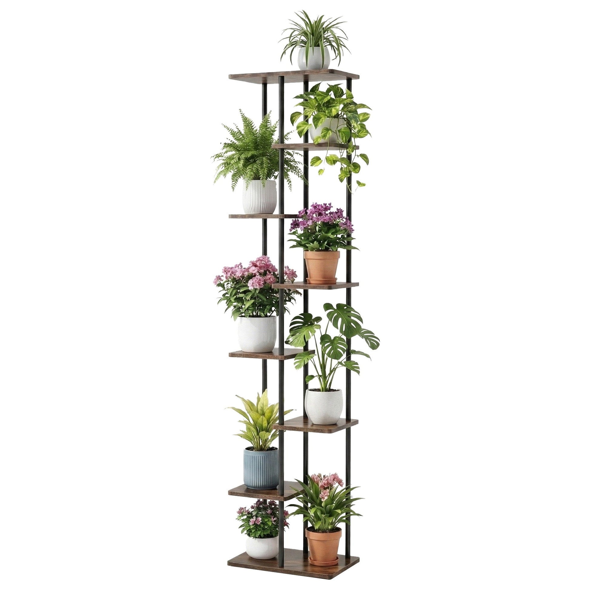 Artiss 8 Tiers Plant Stand Metal Flower Pots Shelf Indoor Outdoor Garden Home-1