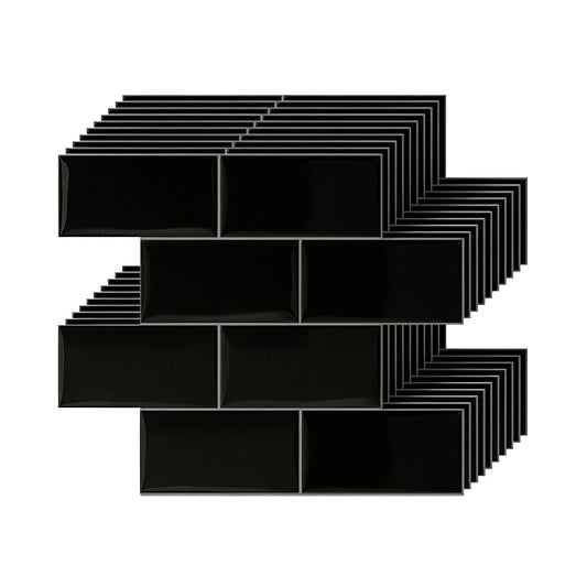 Artiss 3D Peel and Stick Wall Tiles Self Adhesive Subway Backsplash 10 Sheets, Black
