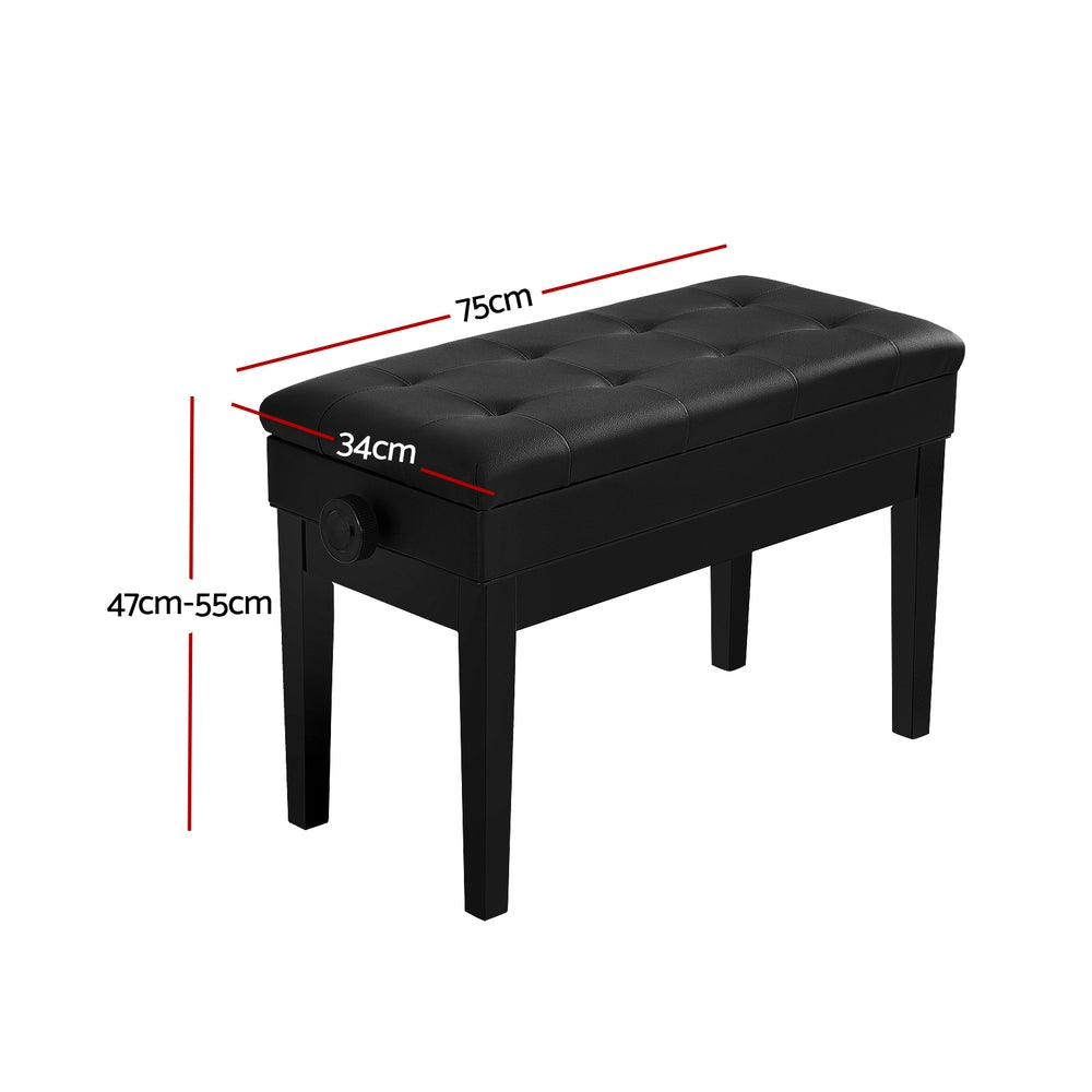 Alpha Piano Bench Stool Adjustable Height Keyboard Seat-1