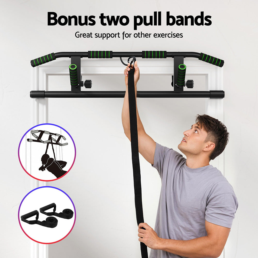 Multi-Grip Pull Up Bar Doorway Chin Up Horizontal Bar Home Gym Workout 101cm Length-5