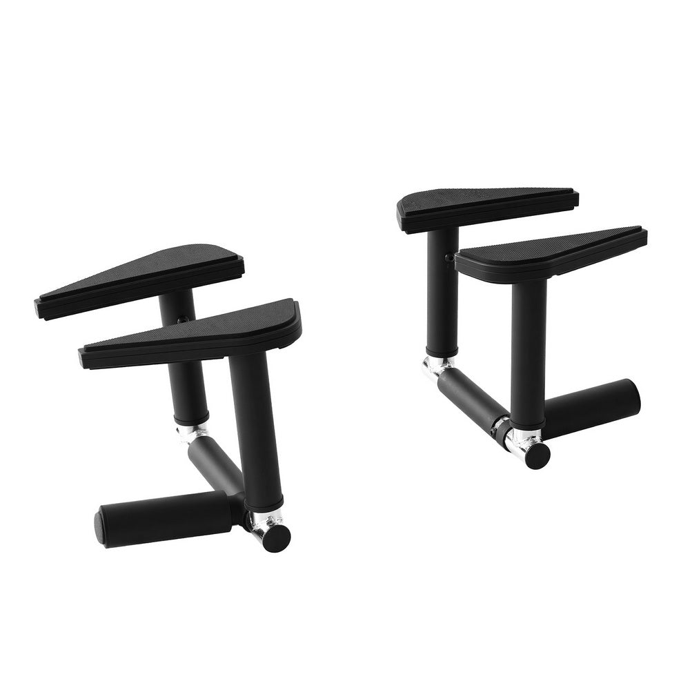 Everfit 2Pcs/Set Pull Up Bar Portable Foldable Dip Station Multi Gym 120kg Home Power Station Black-0