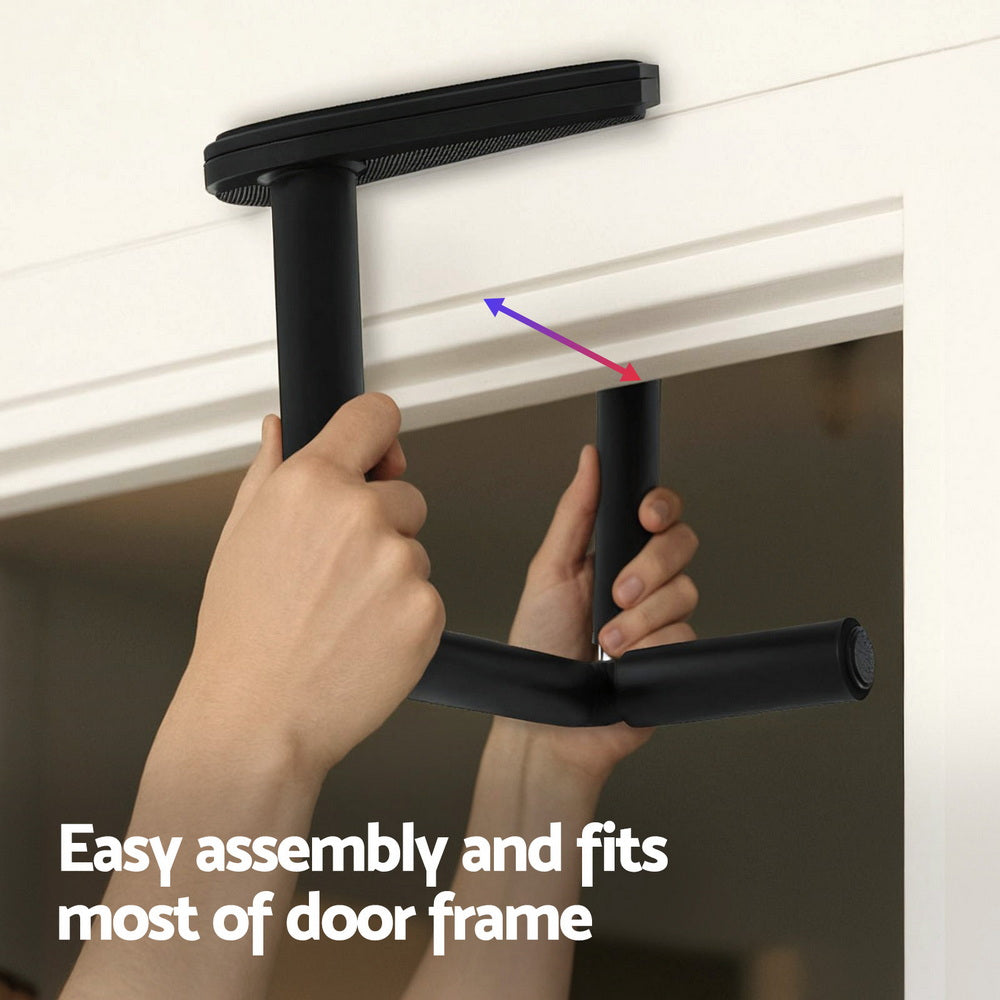 Everfit 2Pcs/Set Pull Up Bar Portable Foldable Dip Station Multi Gym 120kg Home Power Station Black-4