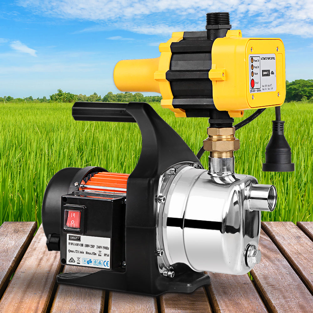 Giantz Garden Water Pump High Pressure 1500W Tank Rain Farm Irrigation House Yellow-7