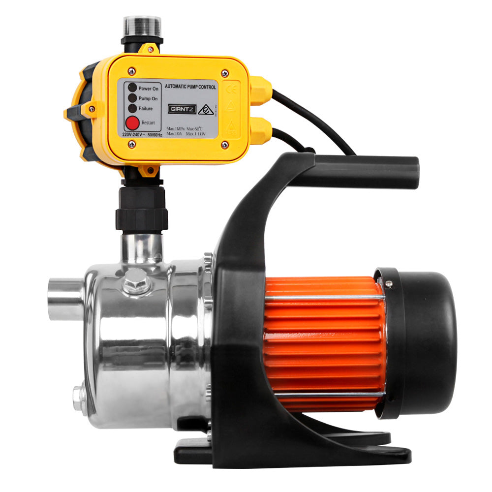 Giantz Garden Water Jet Pump High Pressure 800W Tank Rain Farm Irrigation Yellow-2