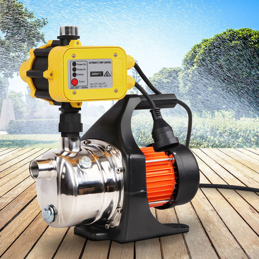 Giantz Garden Water Jet Pump High Pressure 800W Tank Rain Farm Irrigation Yellow-7