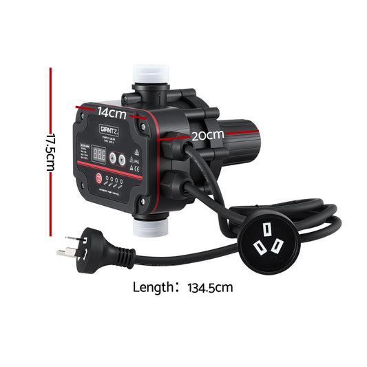 GIANTZ Digital Water Pump Controller 16A 1.5kW Max High Power Pressure Switch Adjustable 10Bar IP65-1