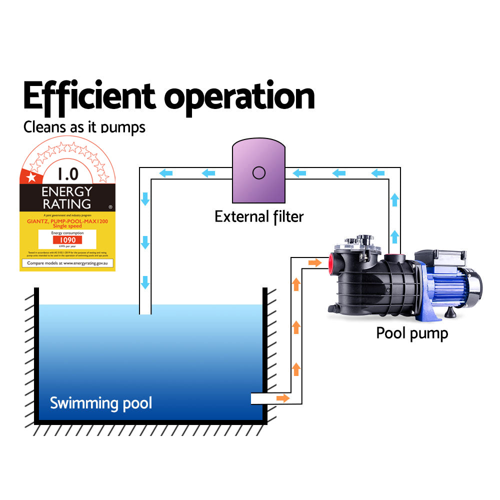 Giantz 1200W Swimming Pool Water Pump-4