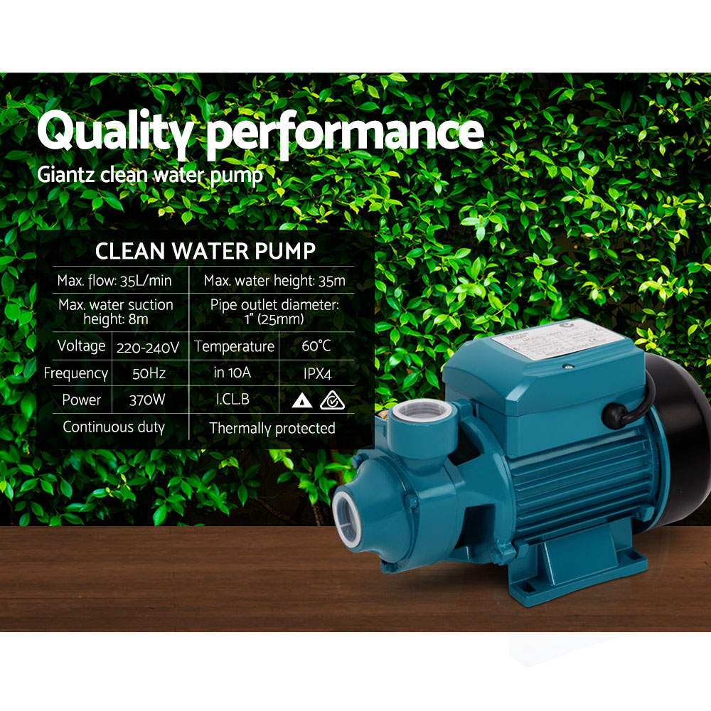 Giantz Peripheral Water Pump Garden Boiler Car Wash Electric Irrigation QB60-5