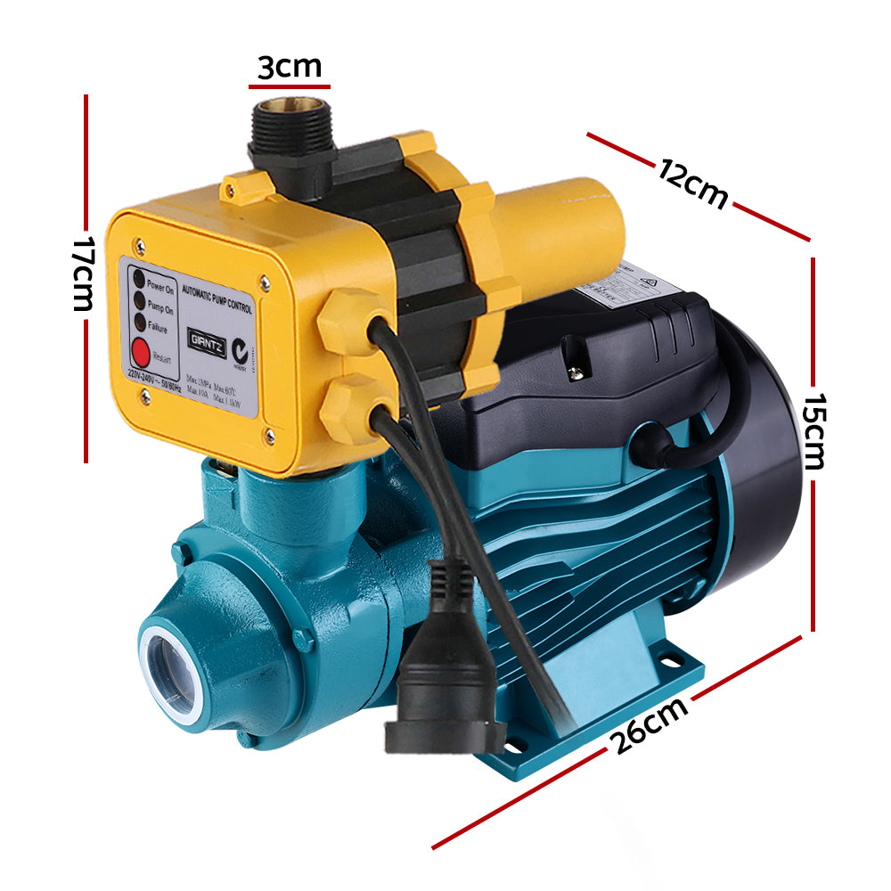 Giantz Peripheral Water Pump Garden Boiler Car Wash Electric Irrigation QB60 Yellow-1