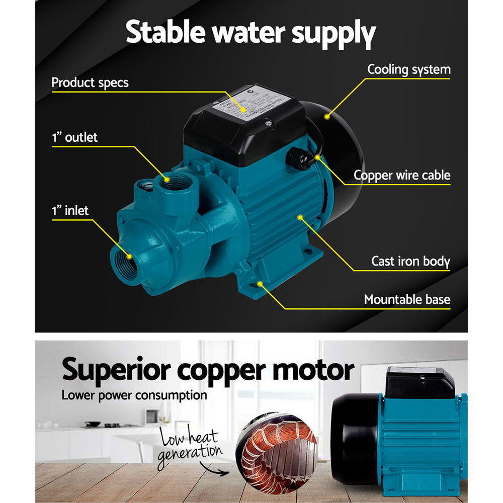 Giantz Peripheral Water Pump Garden Boiler Car Wash Auto Irrigation House QB80-3