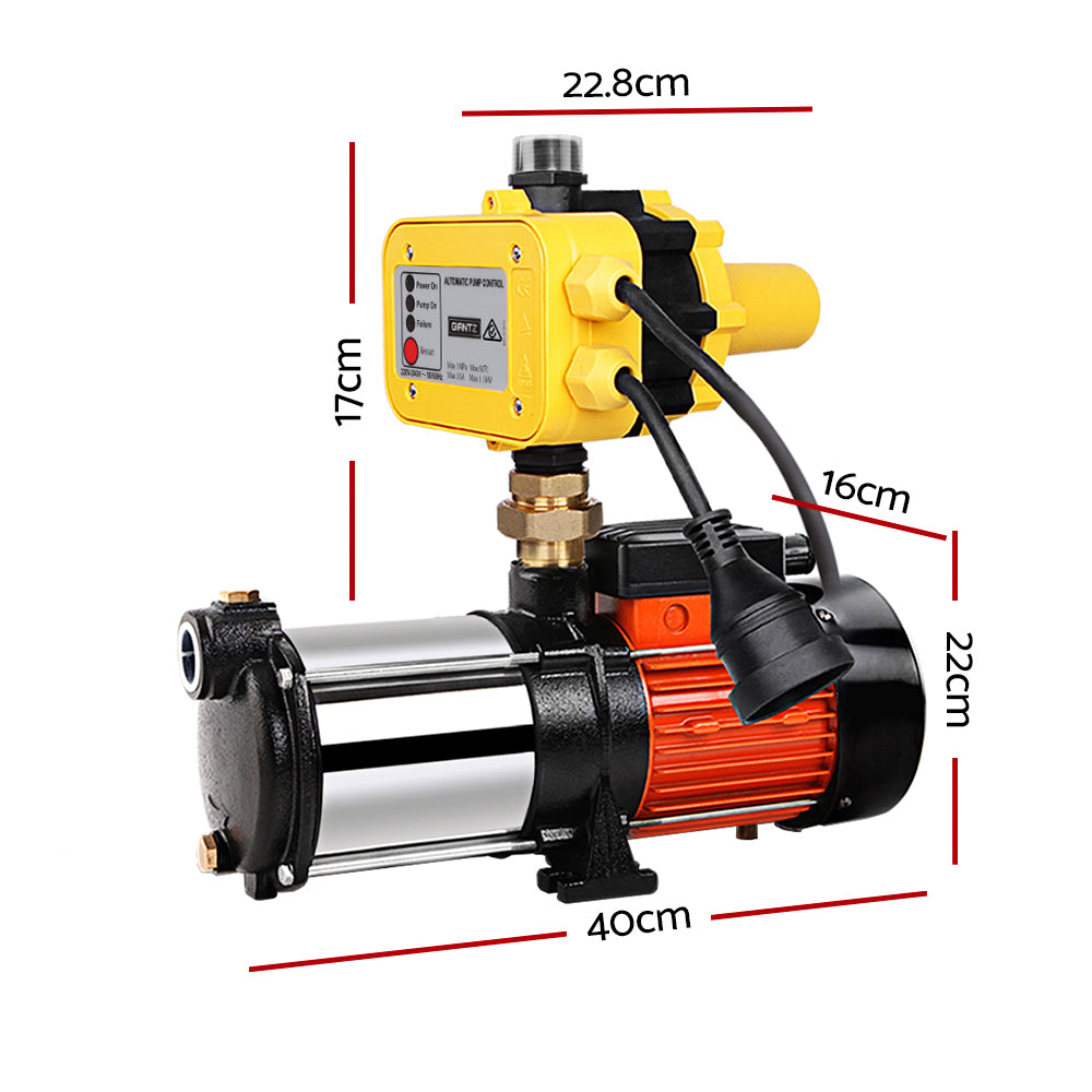 Giantz Garden Water Pump High Pressure 1800W Multi Stage Tank Rain Irrigation Yellow-1