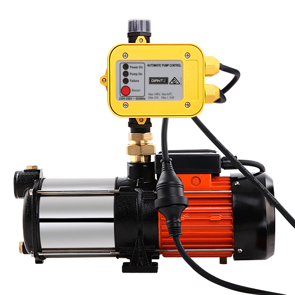 Giantz Garden Water Pump High Pressure 1800W Multi Stage Tank Rain Irrigation Yellow-2