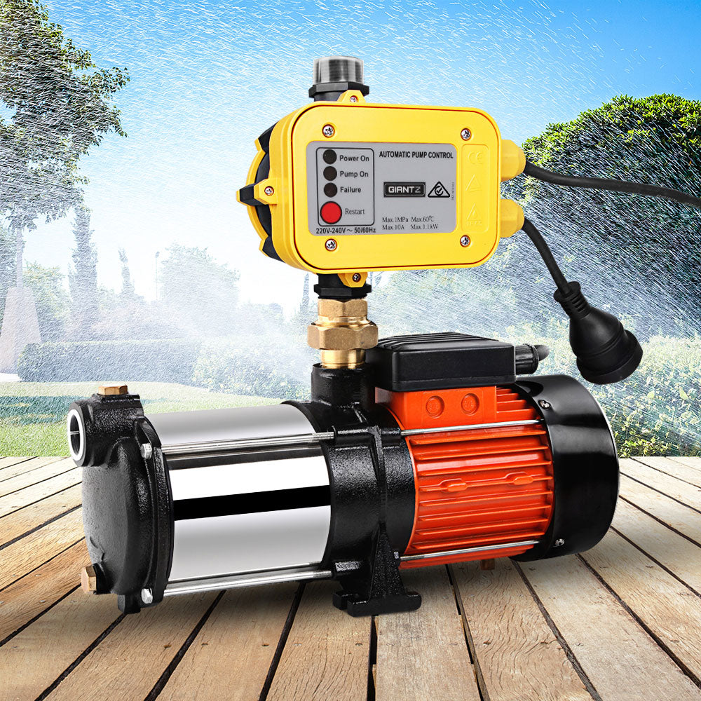 Giantz Garden Water Pump High Pressure 1800W Multi Stage Tank Rain Irrigation Yellow-7