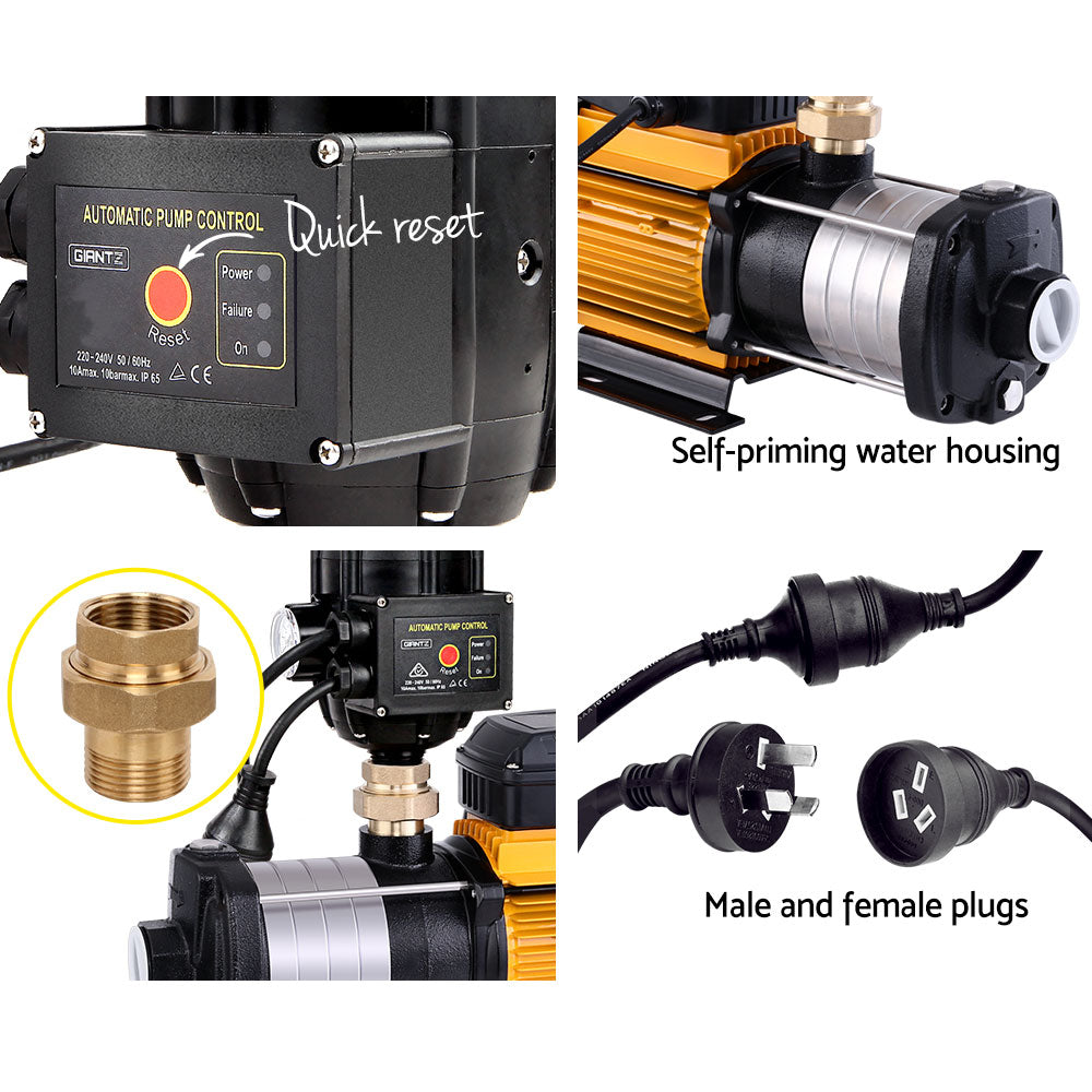 Giantz Garden Water Pump High Pressure 2500W Multi Stage Tank Rain Irrigation Yellow-4