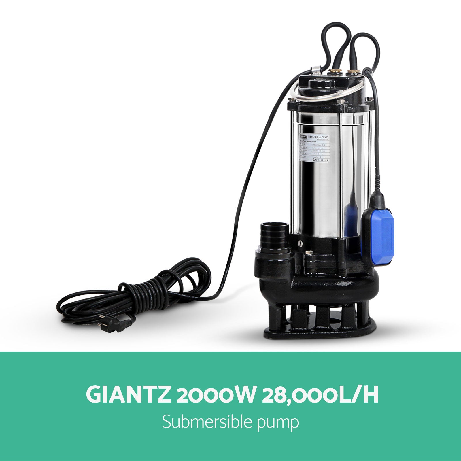 Giantz 2000W Submersible Dirty Water Pump Bore Tank Well Steel Automatic-4