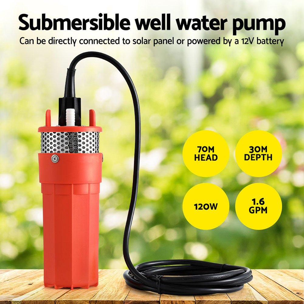 Giantz Submersible Solar Water Pump 24V 70M Head Deep Well Bore Self-priming-3