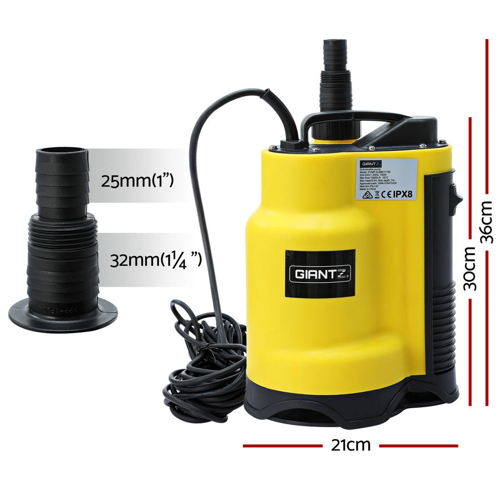 Giantz Garden Water Submersible Pump 750W Dirty Bore Sewerage Tank Well Steel-1