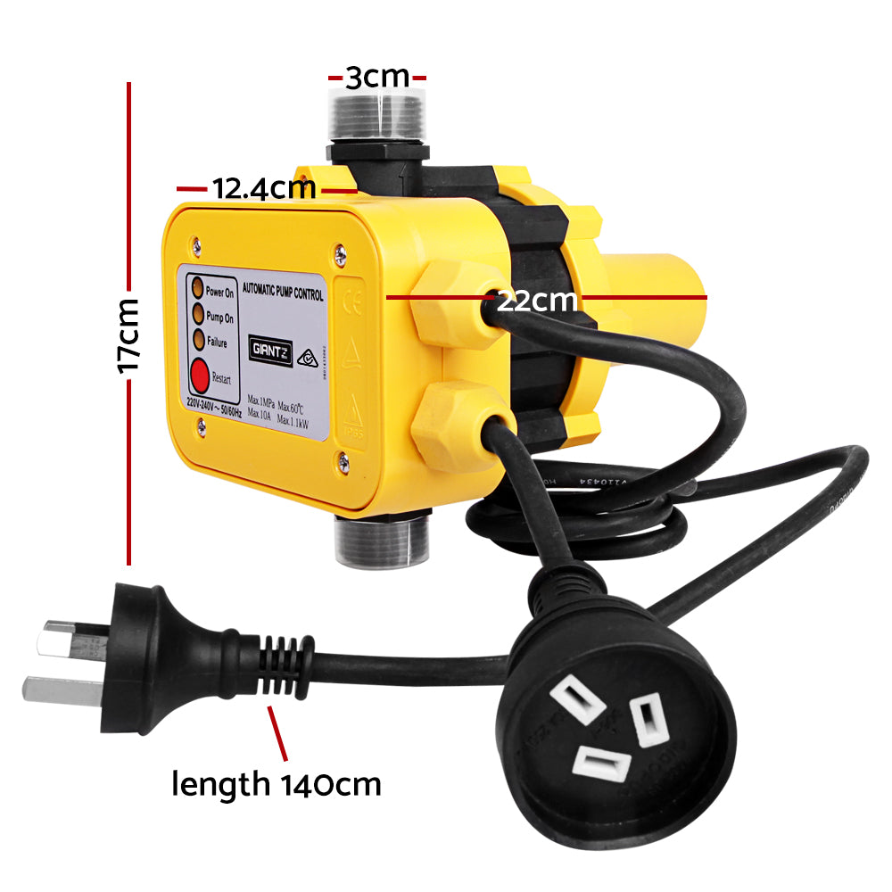 Giantz Water Pressure Pump Controller Auto Switch Control Electric Electronic Yellow-1