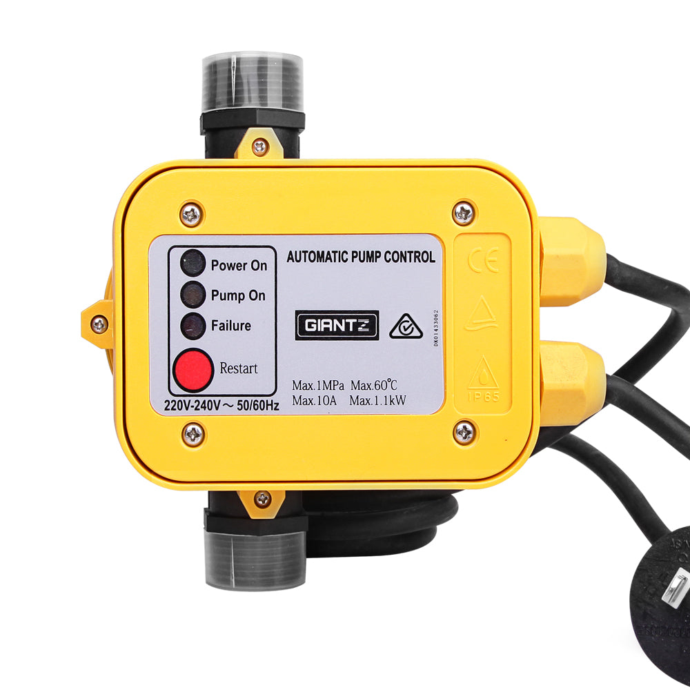 Giantz Water Pressure Pump Controller Auto Switch Control Electric Electronic Yellow-2