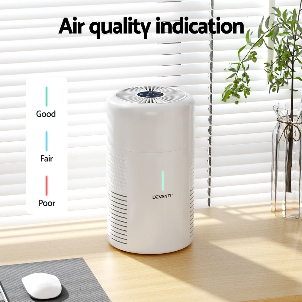 Devanti Air Purifier HEPA Filter Home Purifiers Dust Sensor PM2.5 Remover-3
