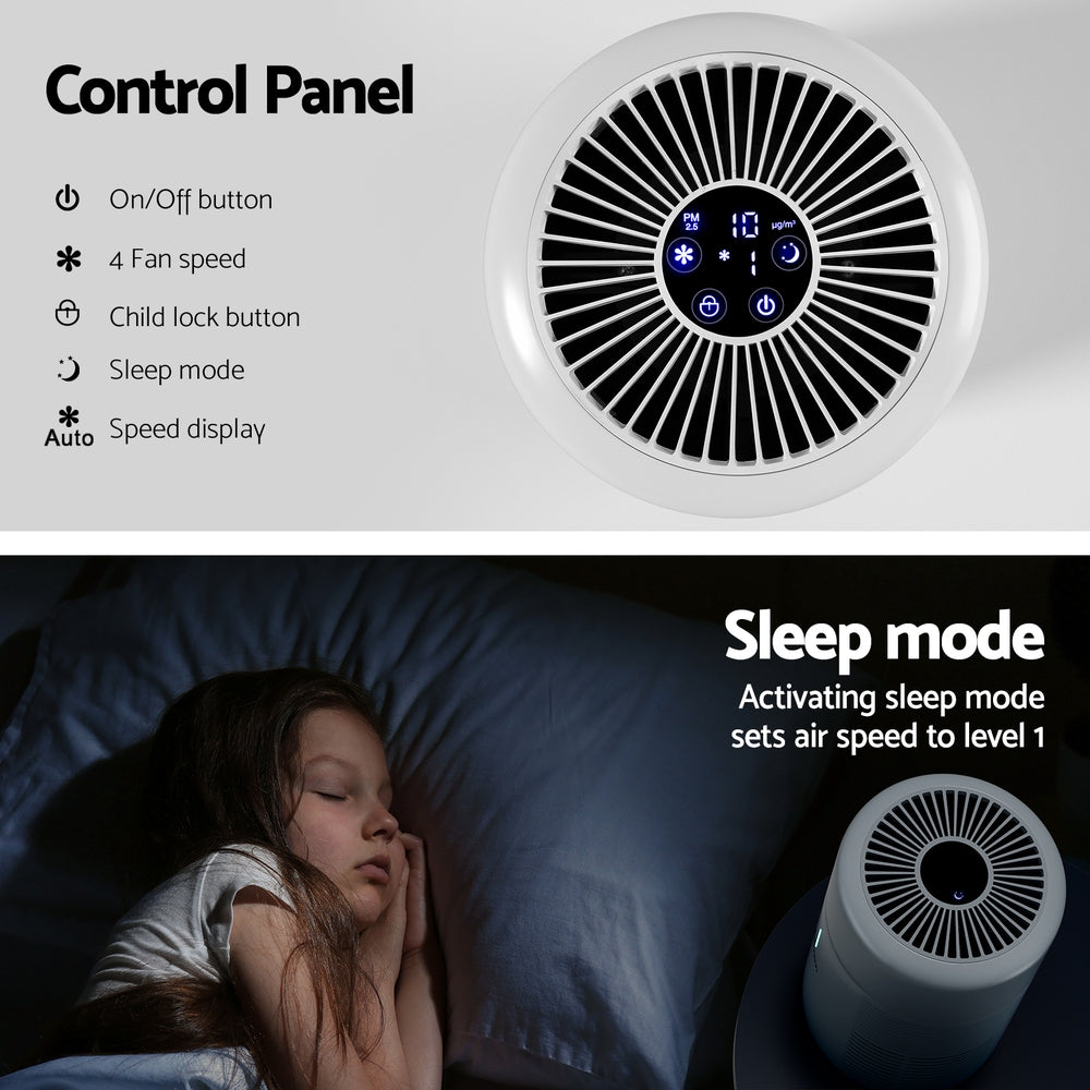 Devanti Air Purifier HEPA Filter Home Purifiers Dust Sensor PM2.5 Remover-4