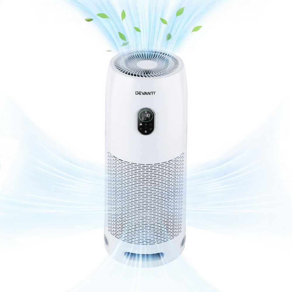 Devanti Air Purifier 4-Layer HEPA Filter White-0
