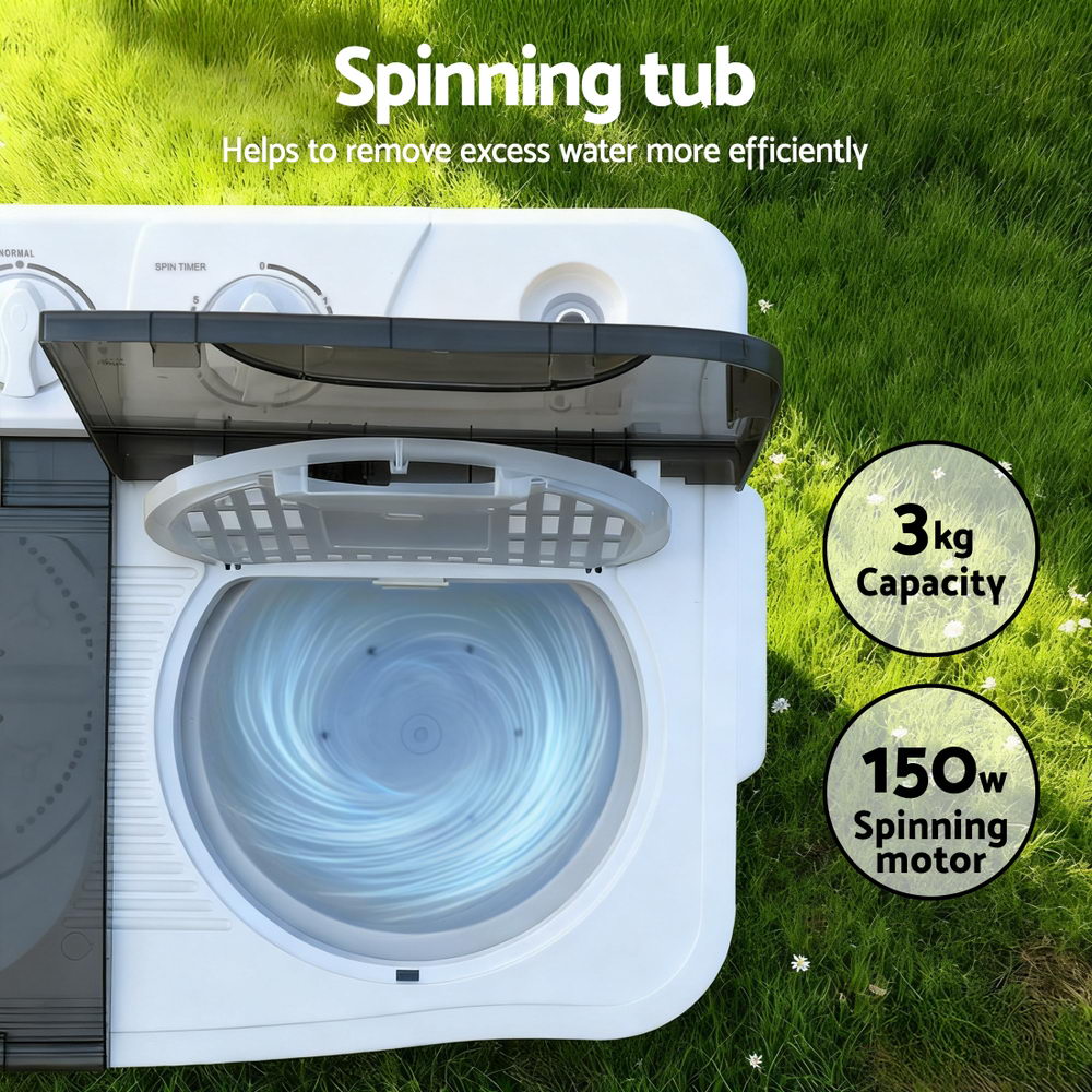 Devanti Portable Washing Machine Twin Tub 4.5KG-5