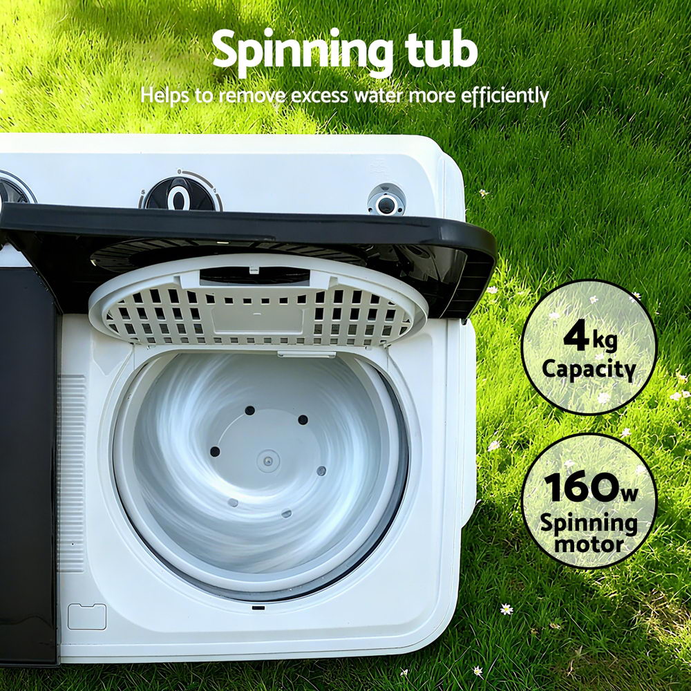 Devanti Portable Washing Machine Twin Tub 7KG White-3