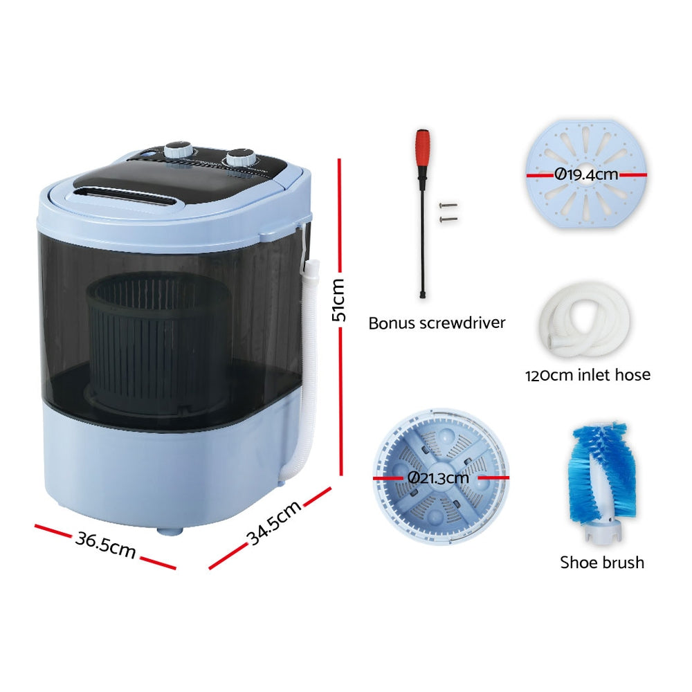 Devanti Portable Washing Machine 3KG Black-1