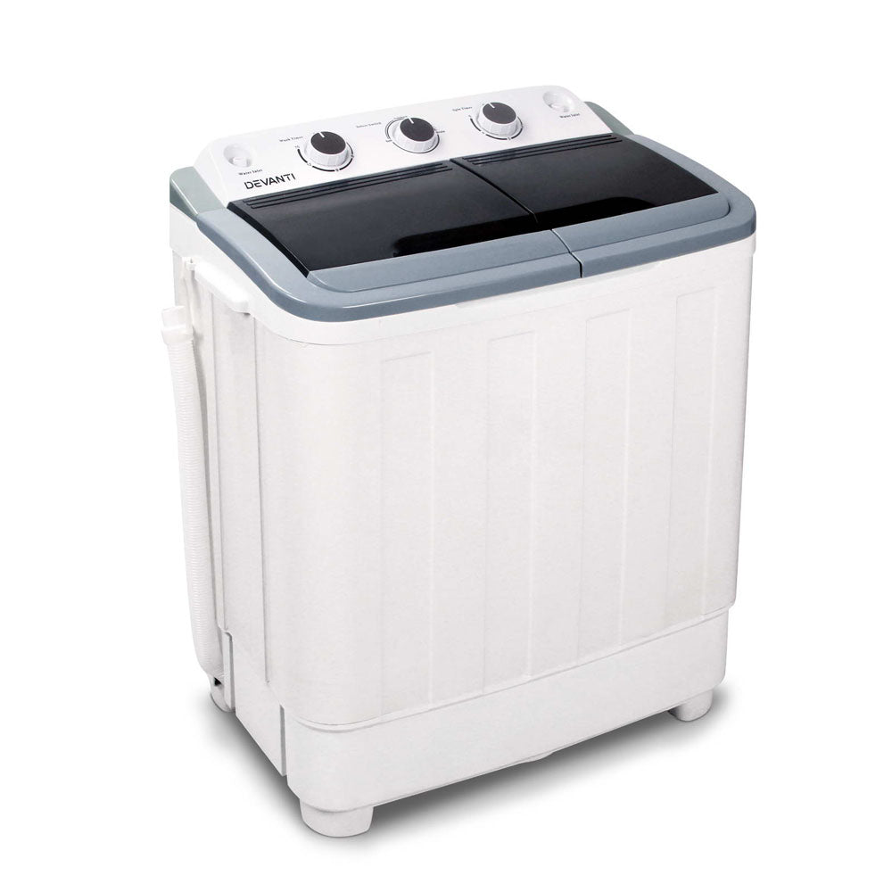 Devanti Portable Washing Machine Twin Tub 5KG White-0