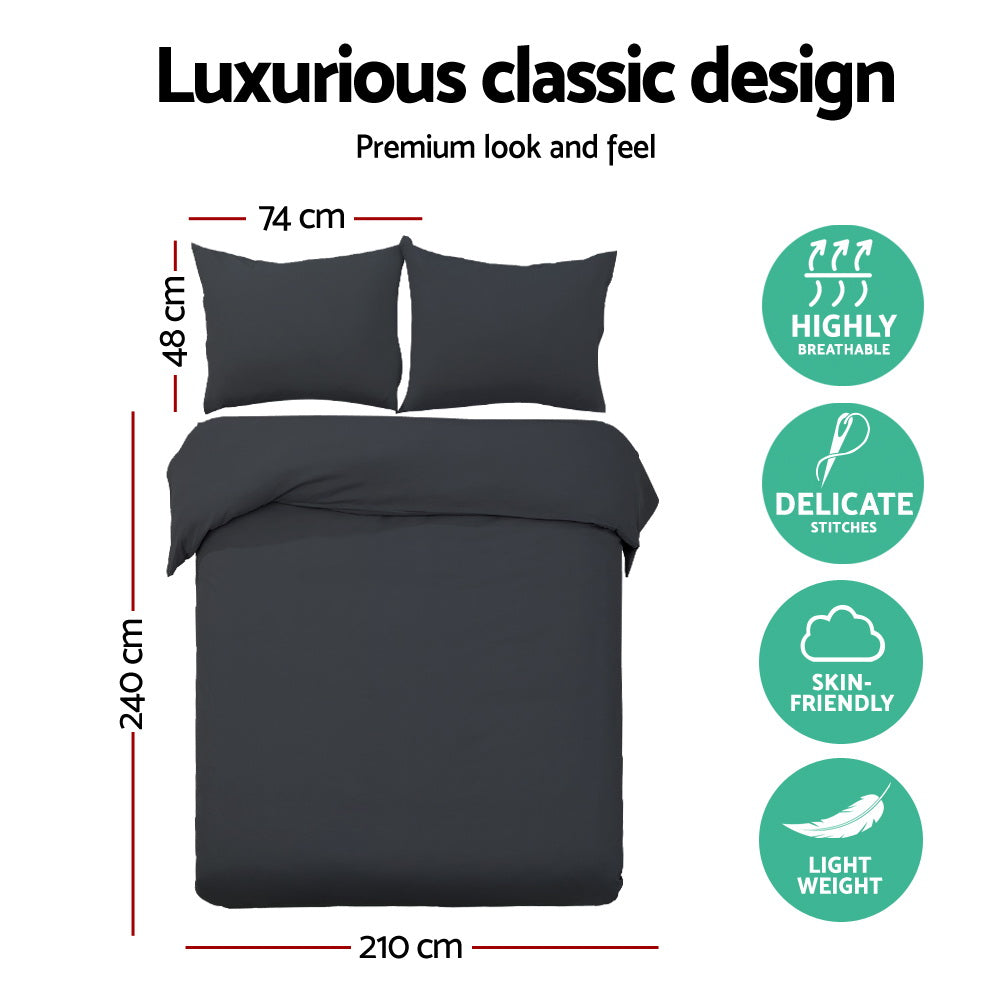 Giselle Bedding Quilt Cover Set Classic Black King-1