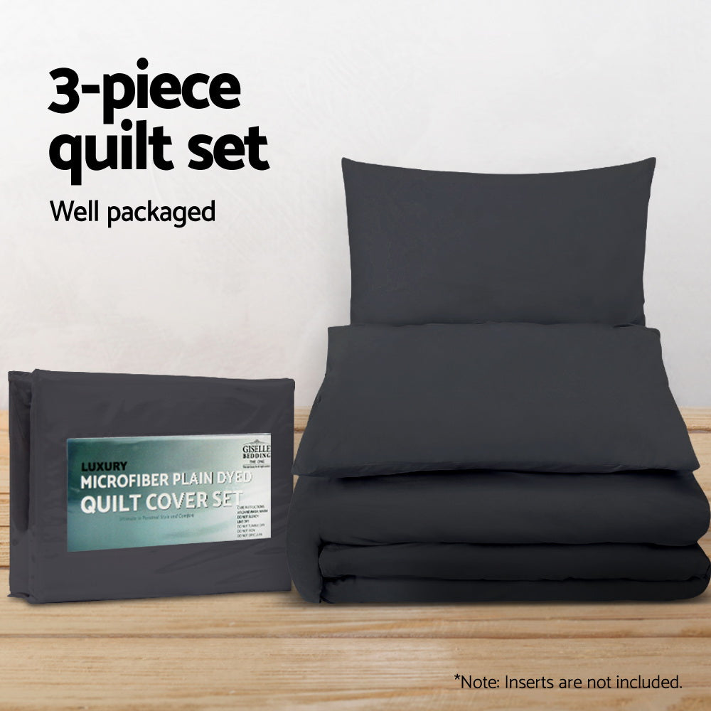 Giselle Bedding Quilt Cover Set Classic Black Super King-4