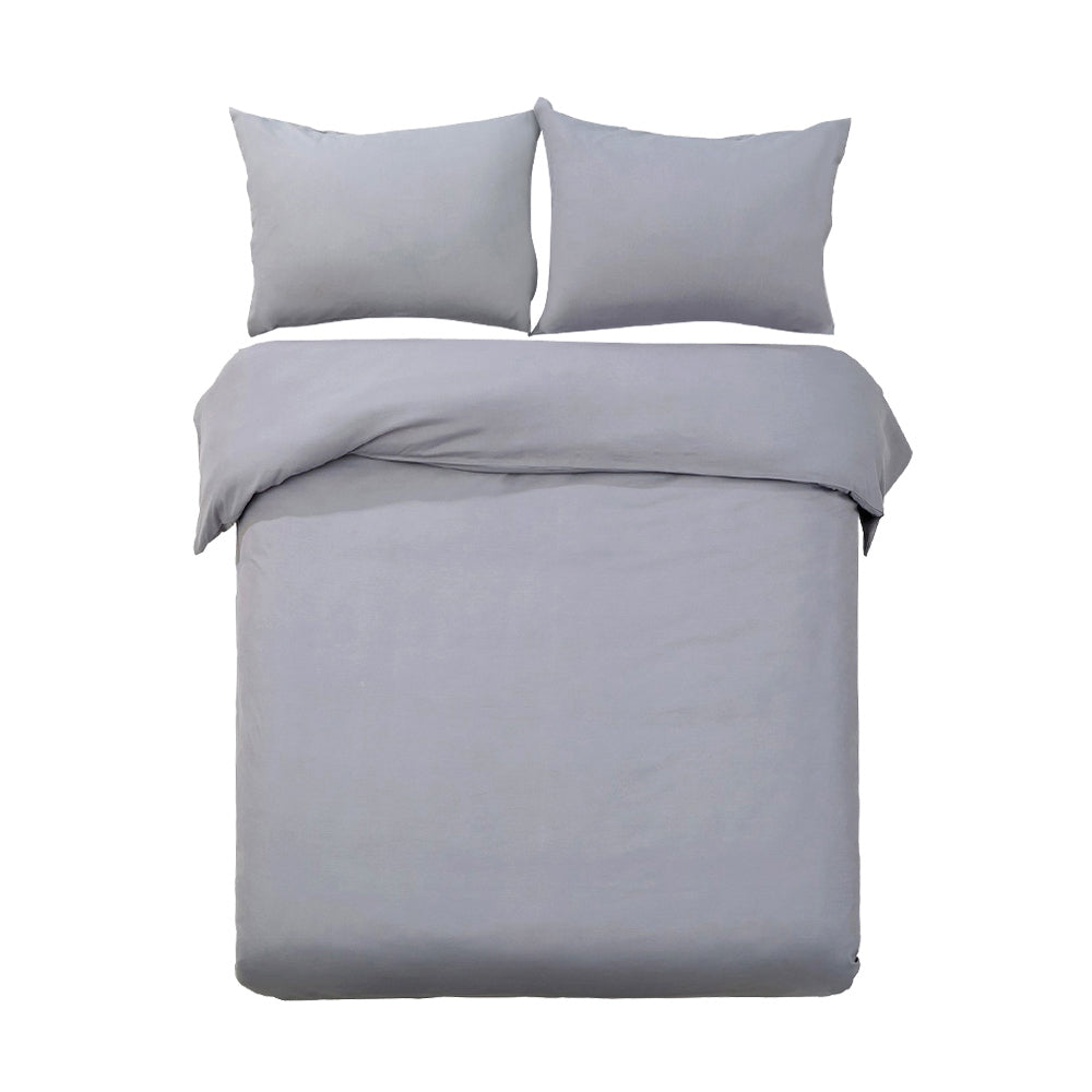 Giselle Bedding Quilt Cover Set Classic Grey King-0