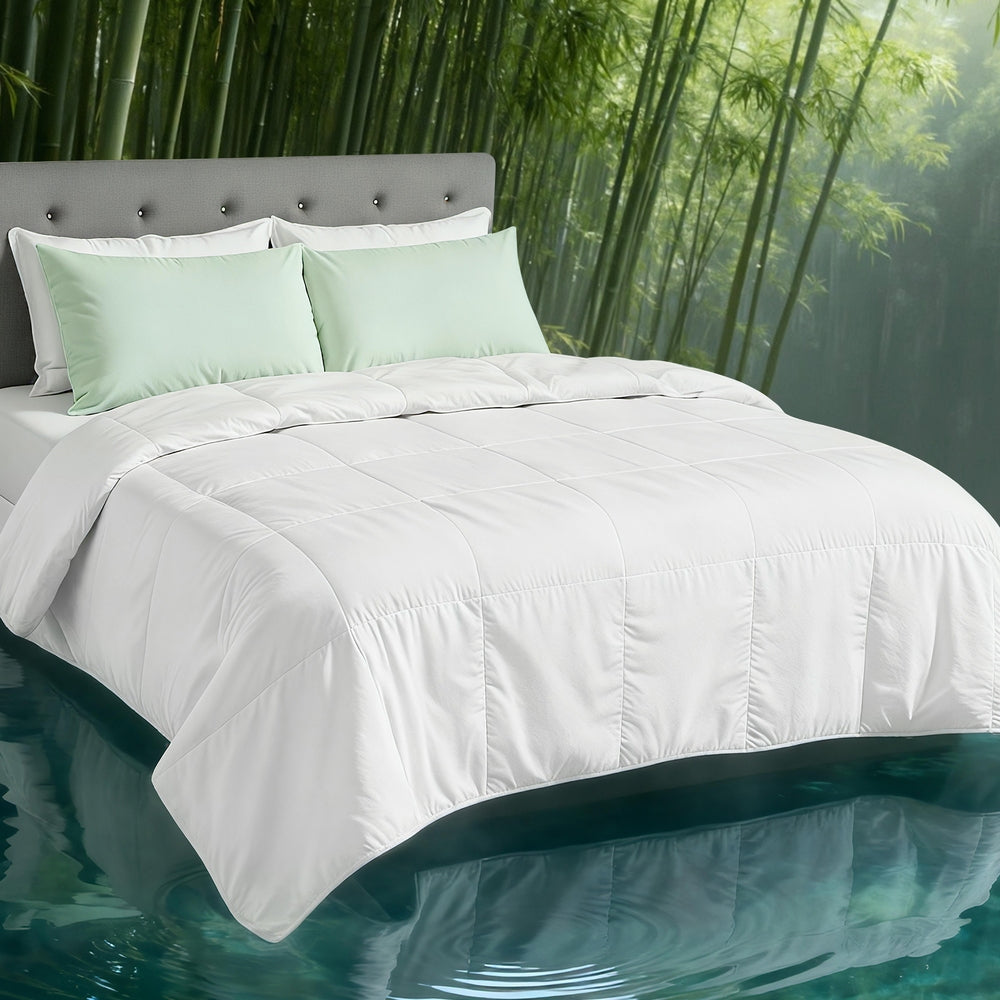 Giselle Bedding 200GSM Bamboo Quilt Summer Quilts All Season Doona Duvet Lightweight Queen-0