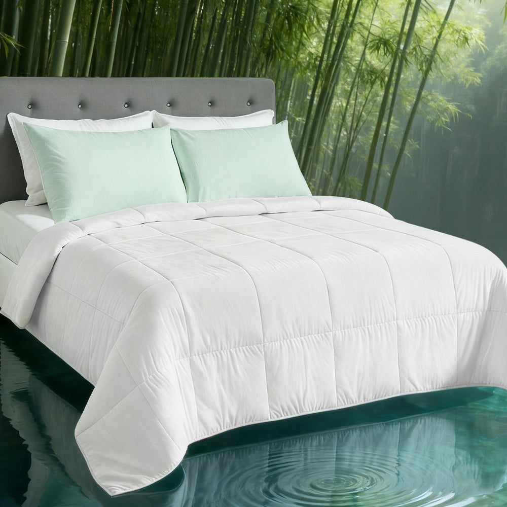 Giselle Bedding 200GSM Bamboo Quilt Summer Quilts All Season Doona Duvet Lightweight Super King-0