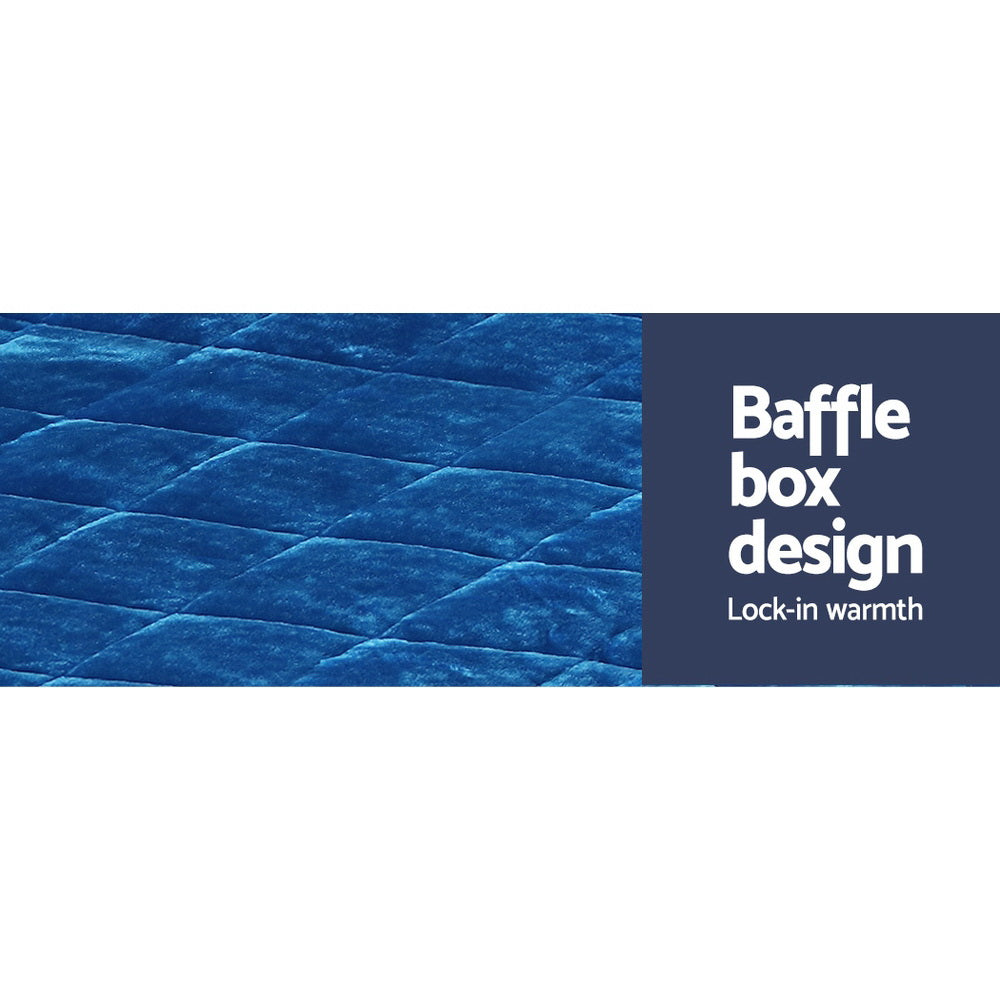 Giselle Bedding Faux Mink Quilt Blue King-4